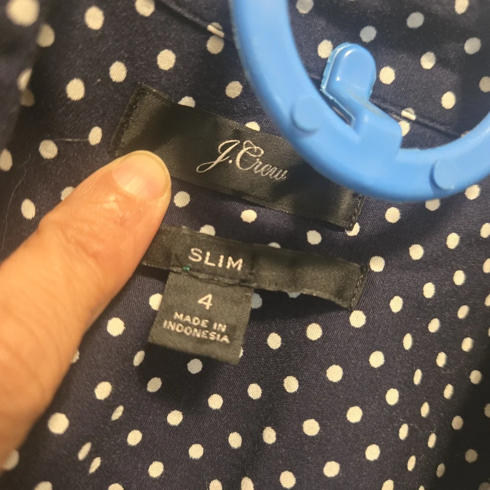 J. Crew Polka Dot Slim Fit Shirt Size 4
